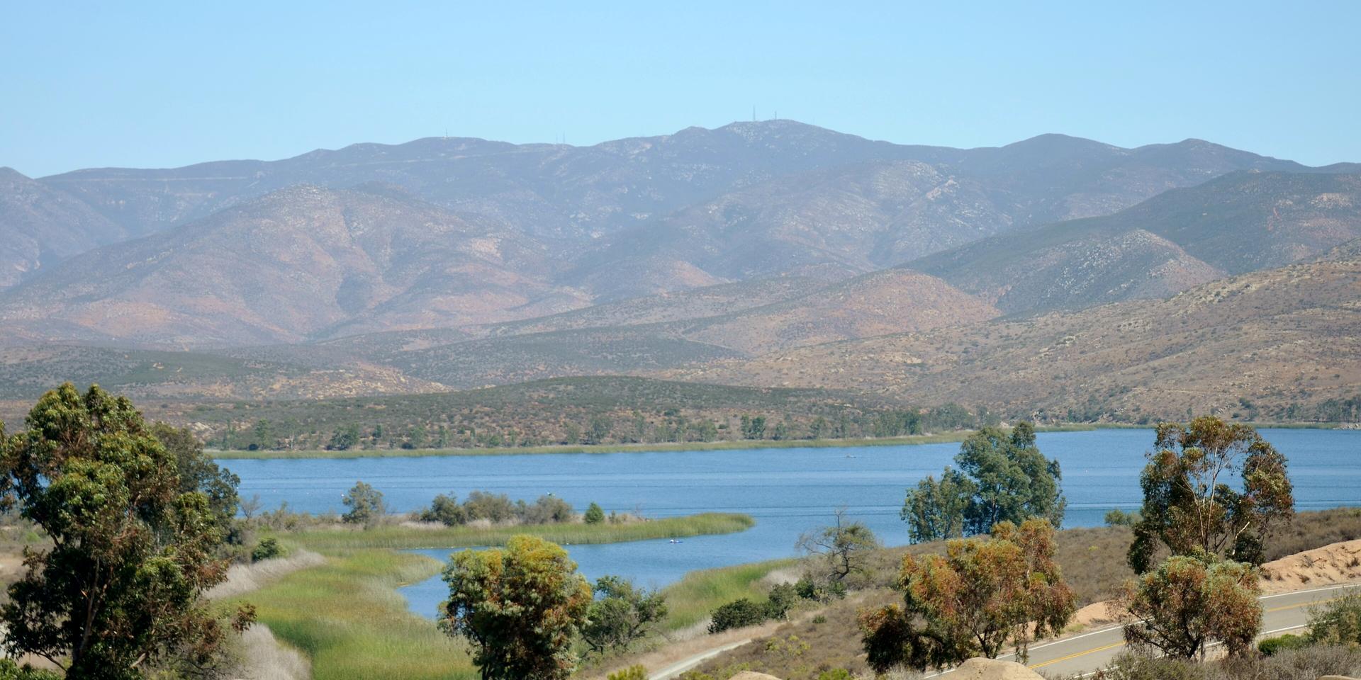Lake and mountains seen from Eastlake Vistas in Chula Vista