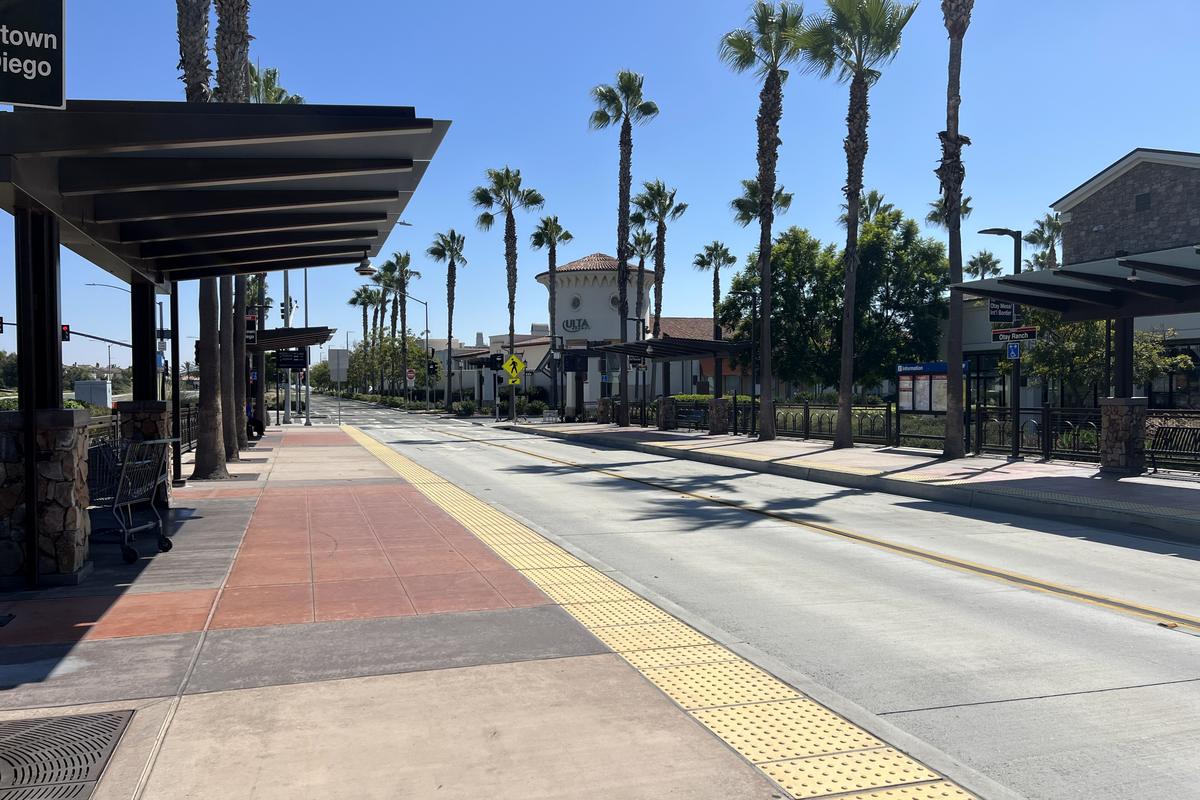 Rapid-transit station platform at Otay Ranch