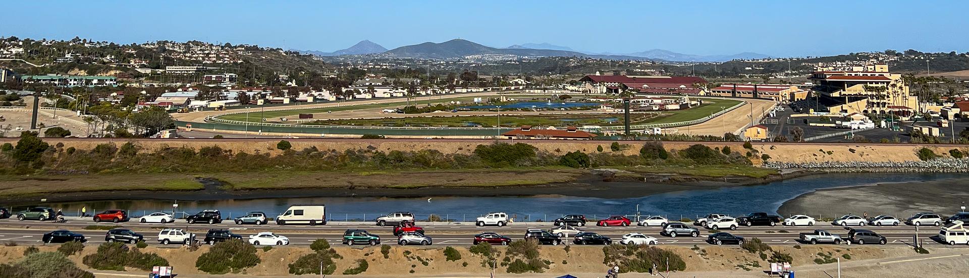 The Del Mar racetrack and the San Dieguito Lagoon