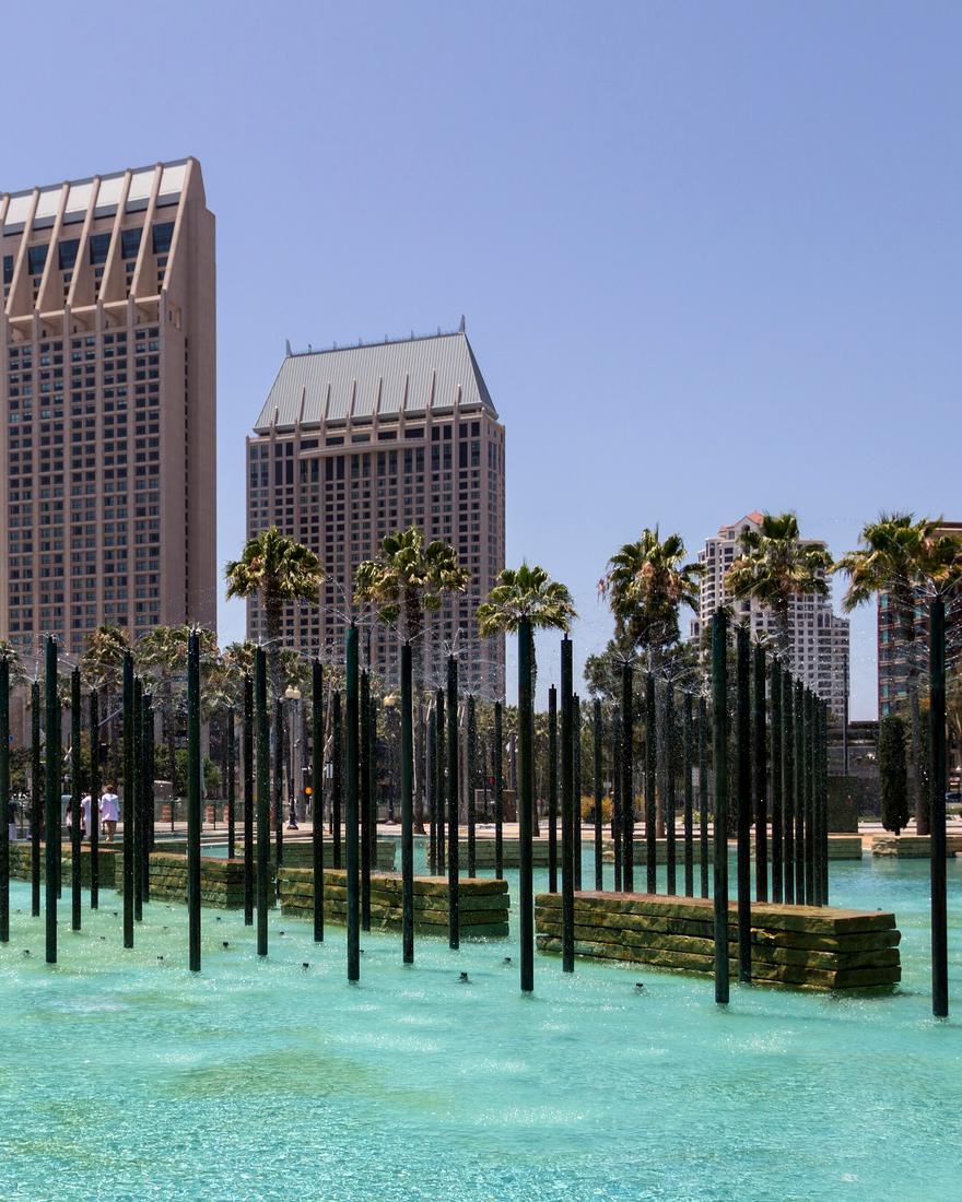 Towers and palm trees in the Marina District of Downtown San Diego