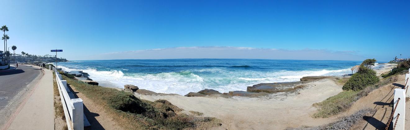Panoramic view of Windansea Beach in La Jolla