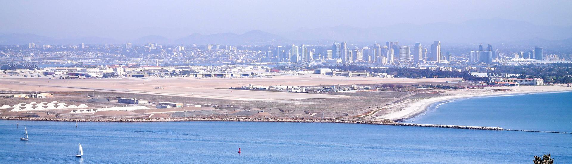 Downtown San Diego and the bay seen from Cabrillo National Monument
