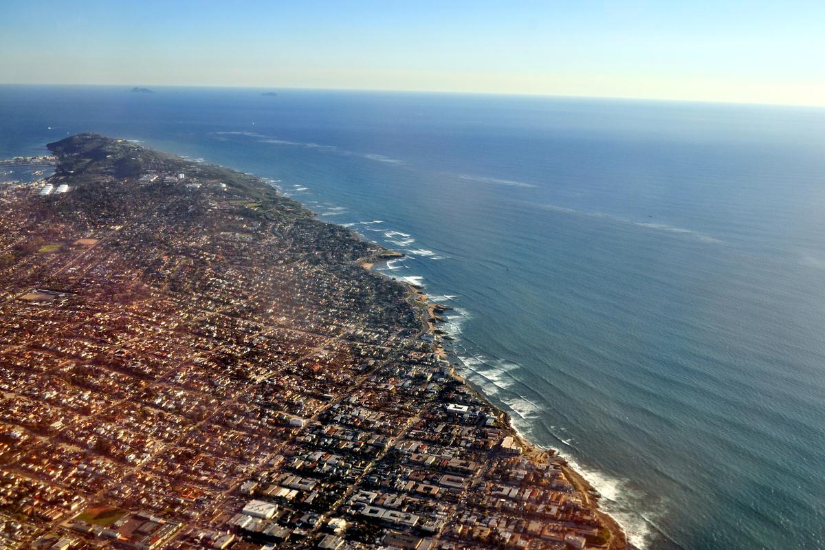 Aerial view of the Point Loma coast along the Pacific