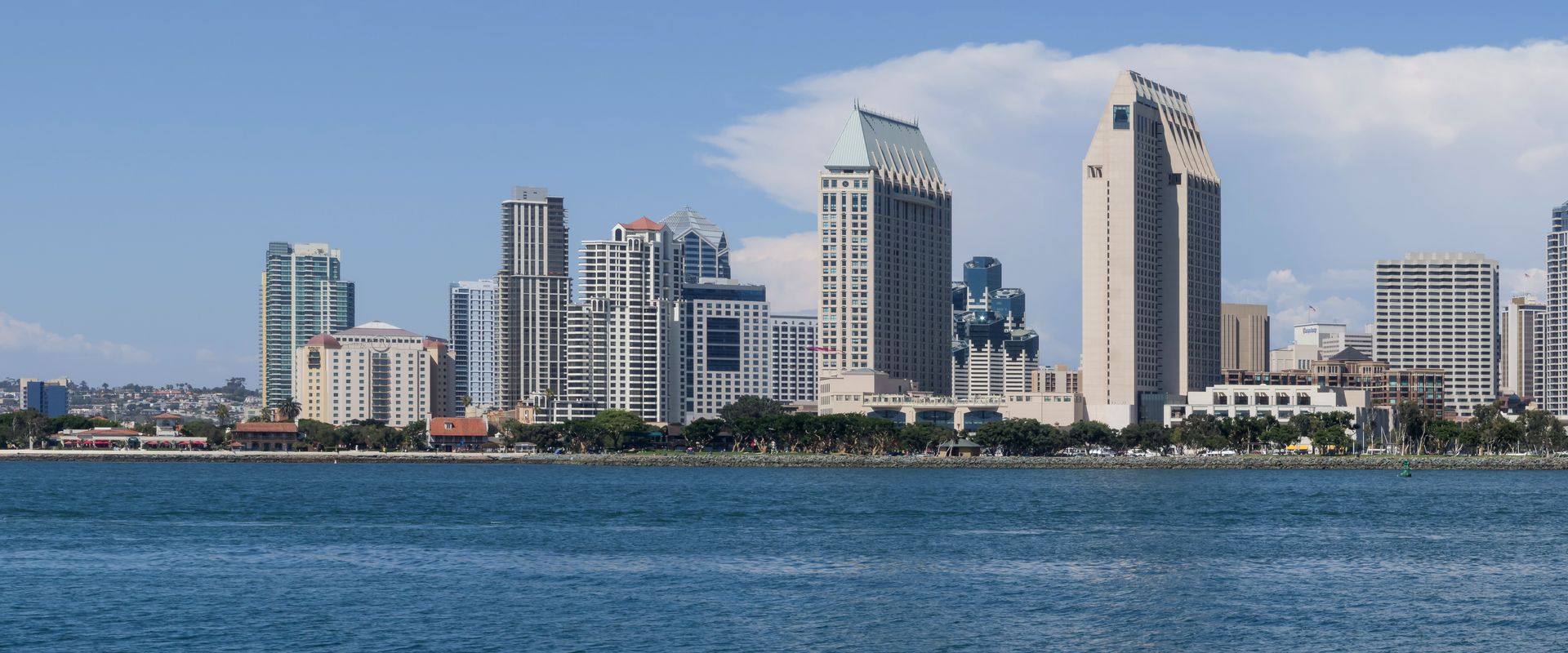 Downtown San Diego skyline seen across the bay